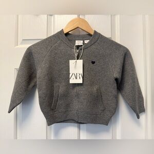 BNWT Zara Kids Gray Wool Blend Jacket/Sweater